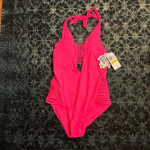 Hot pink swimsuit
